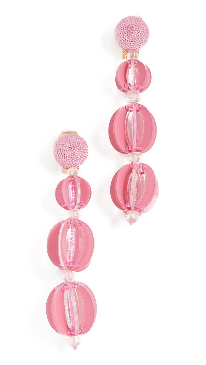 Oscar De La Renta Spliced Globe Clip On Earrings
