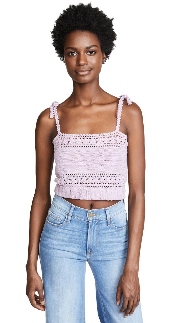 She Made Me Rose Crochet Cami