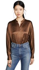 Vince Dot Print Long Sleeve Popover