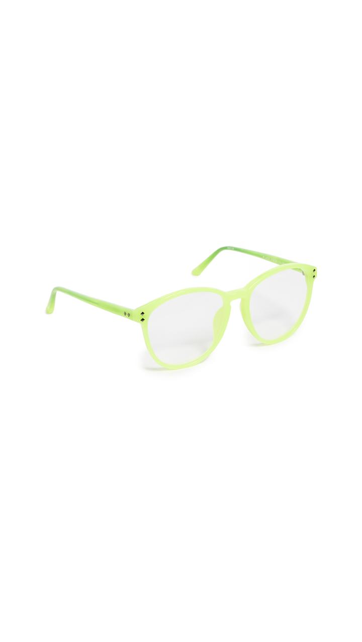 Matthew Williamson Neon Yellow Oversized Square Glasses