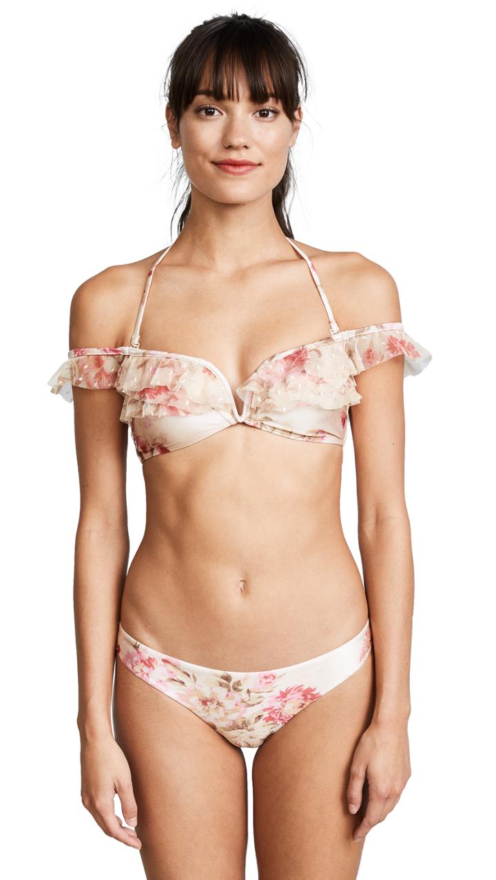 Zimmermann Corsair Shoulder Ruffle Bikini