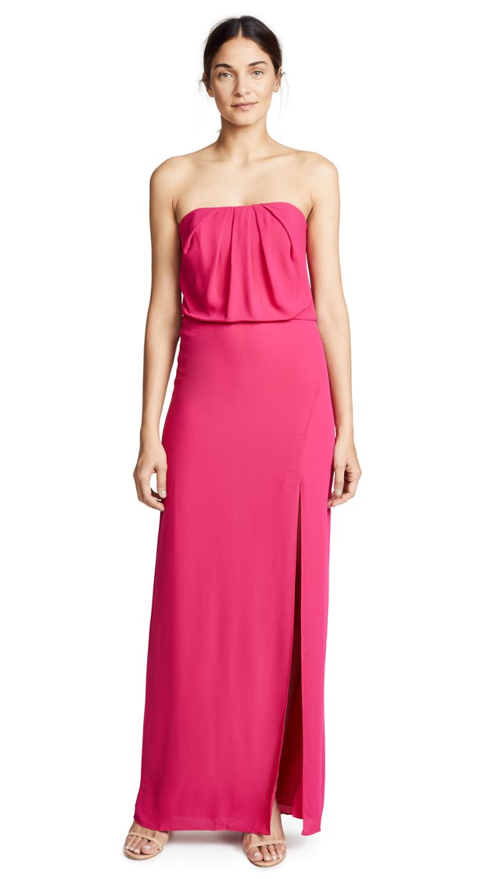 Halston Heritage Strapless Flowy Gown