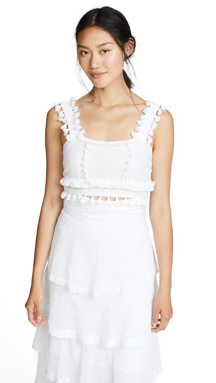 Place Nationale Massilla Crop Top With Swiss Dot Lace