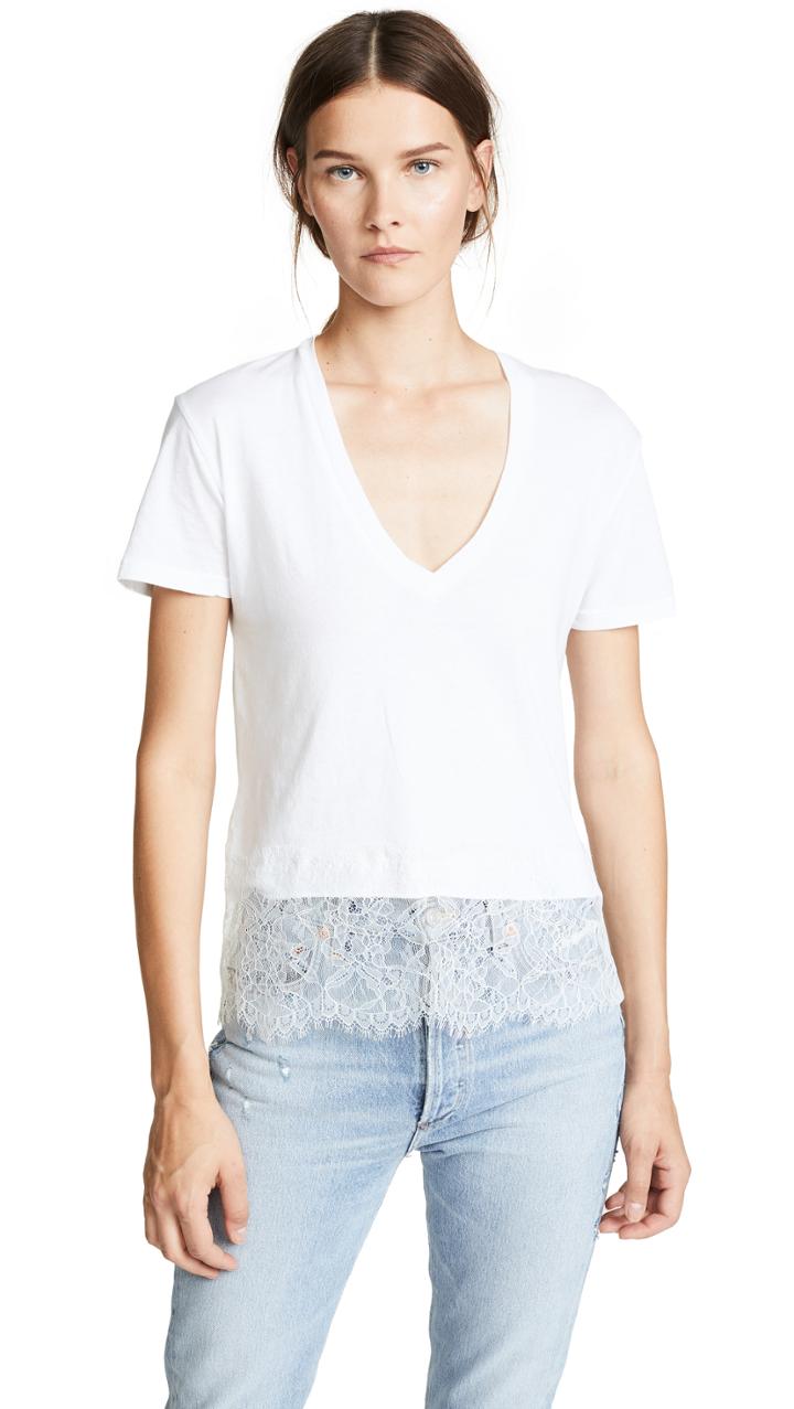 Monrow Relaxed Tee With Lace