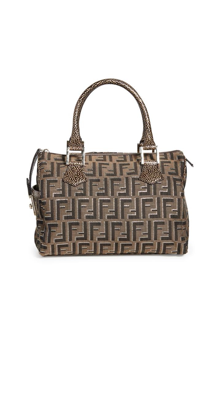 What Goes Around Comes Around Fendi Gold Zucca Boston Mini Bag