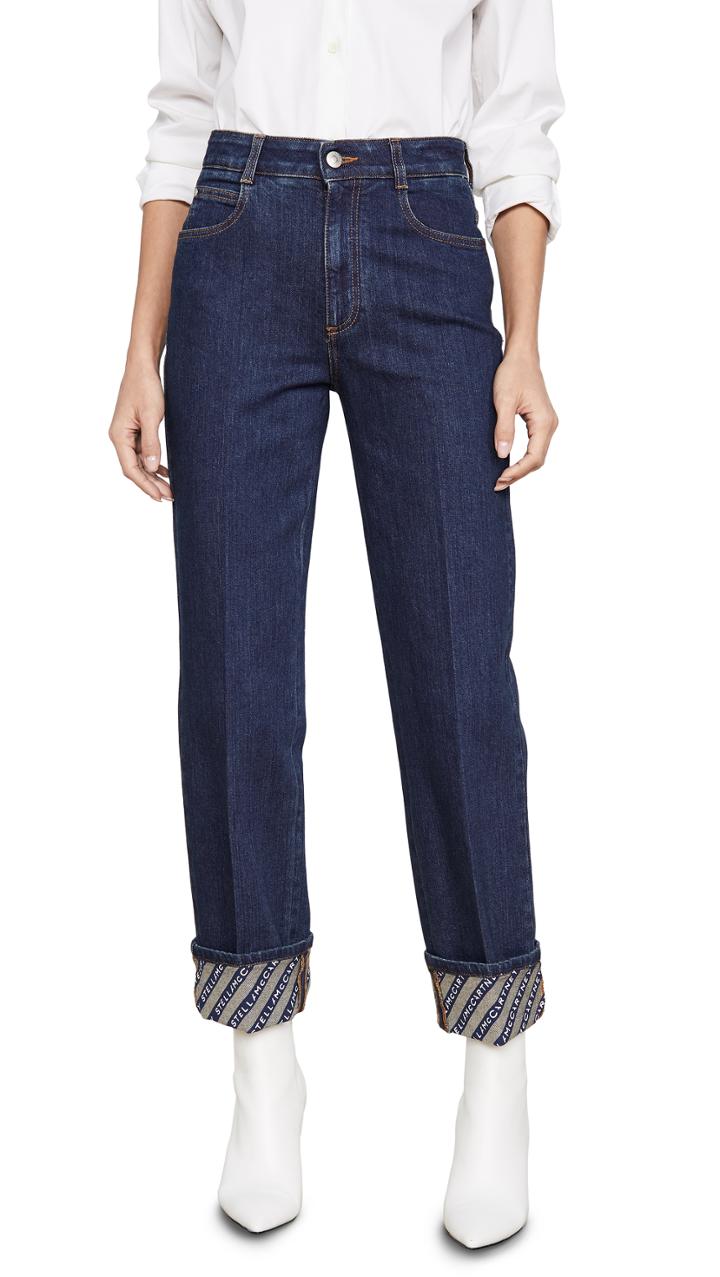 Stella Mccartney Denim Eco Dark Org Logo Print Jeans