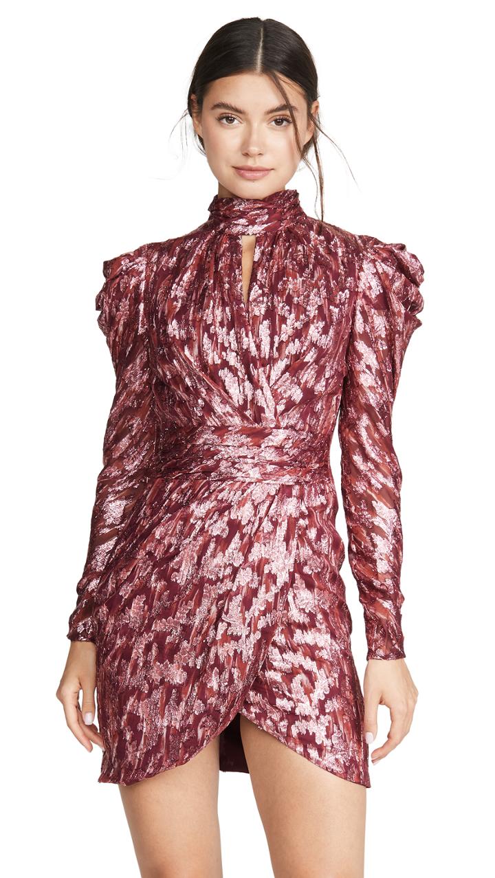 Jonathan Simkhai Metallic Vine Mock Neck Dress