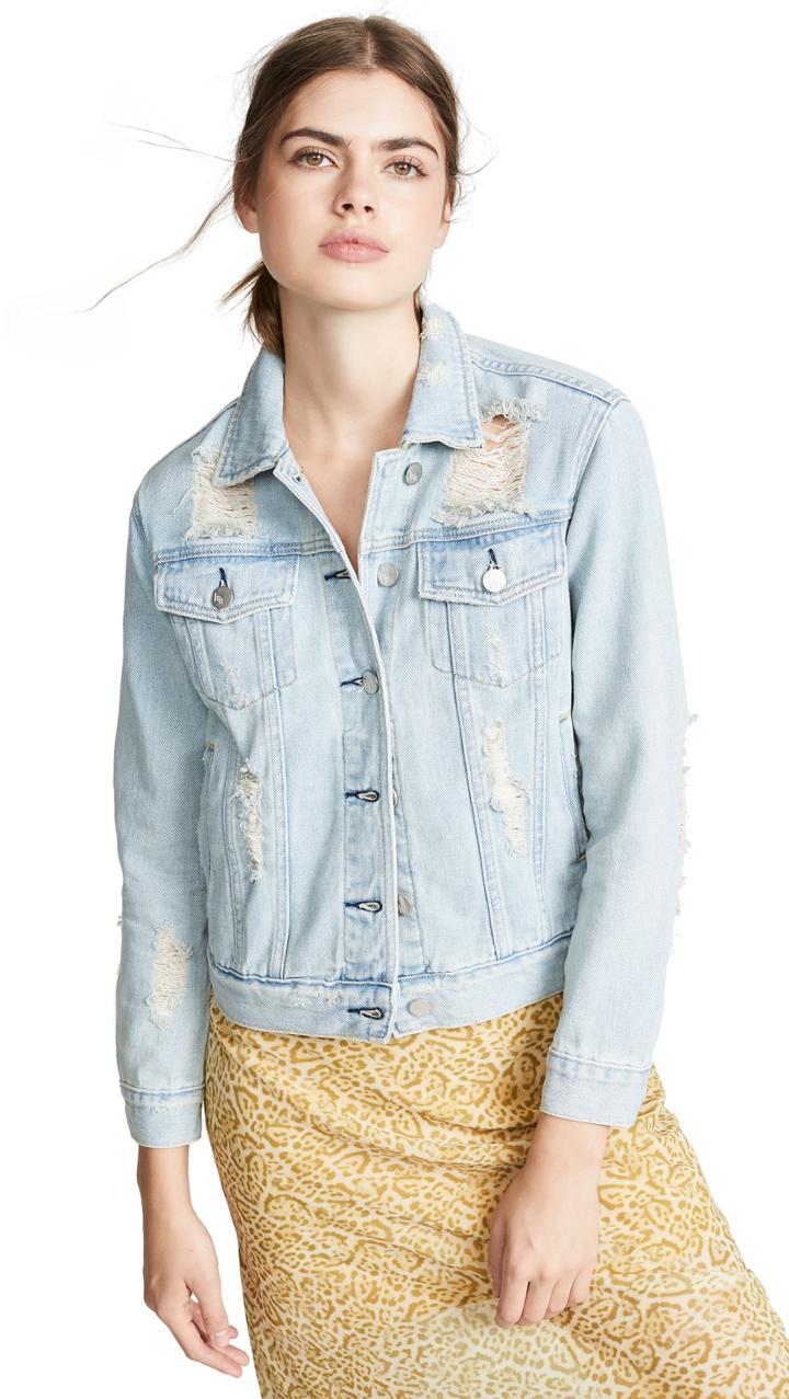 Kendall Kylie Destroyed Denim Jacket