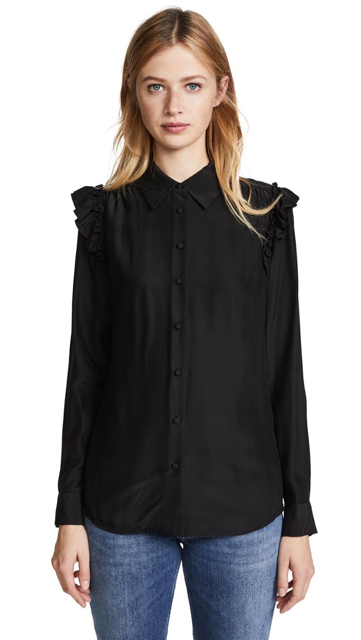 Frame Ruffle Long Sleeve Blouse