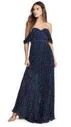 Self Portrait Off Shoulder Pleated Jumpsuit