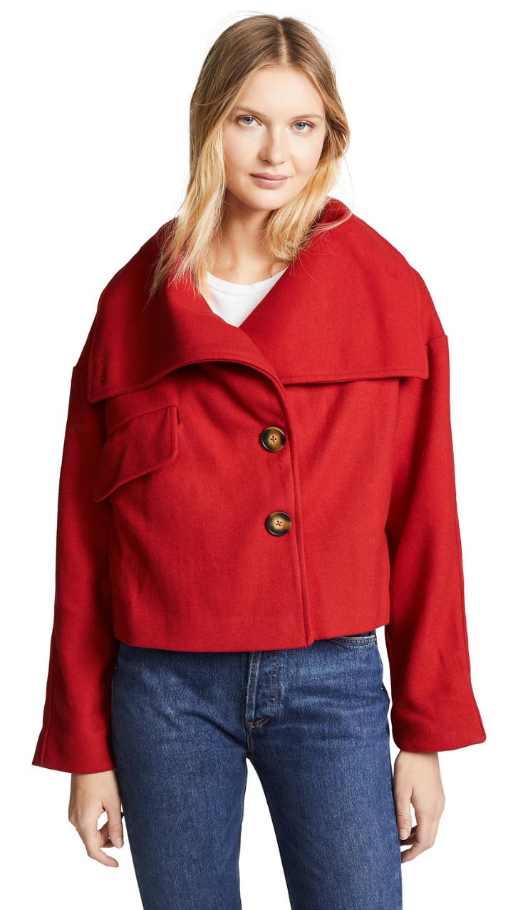 Line Dot Belle High Collar Jacket