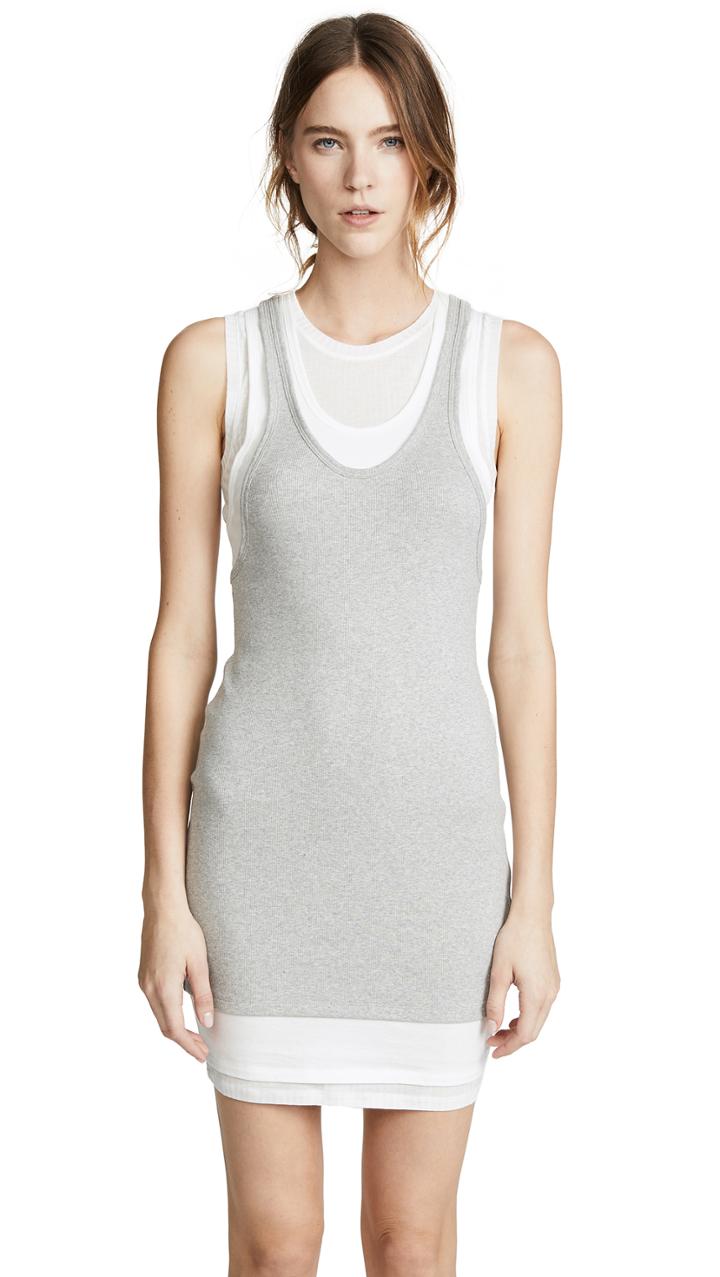 Alexanderwang T Layered Mixed Media Tank Dress