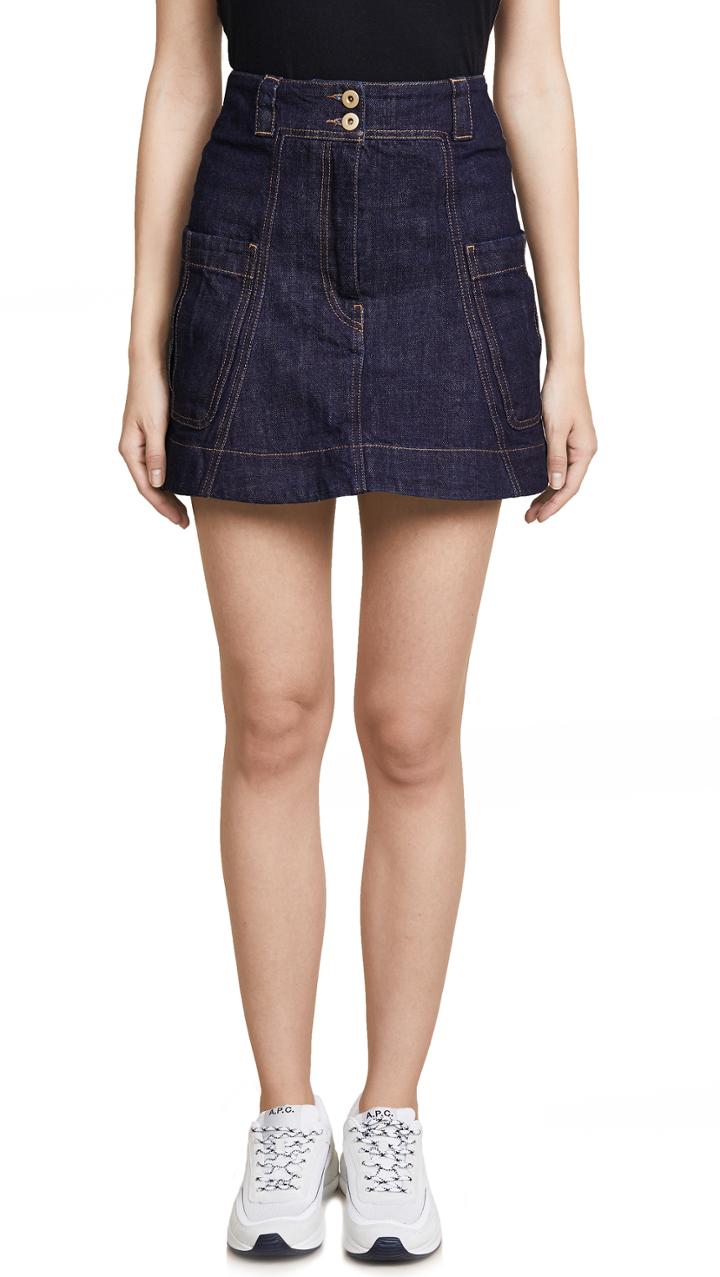 Carven Denim Miniskirt With Pockets