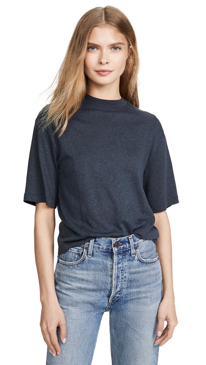 Vince Sweater Trim Crew Tee