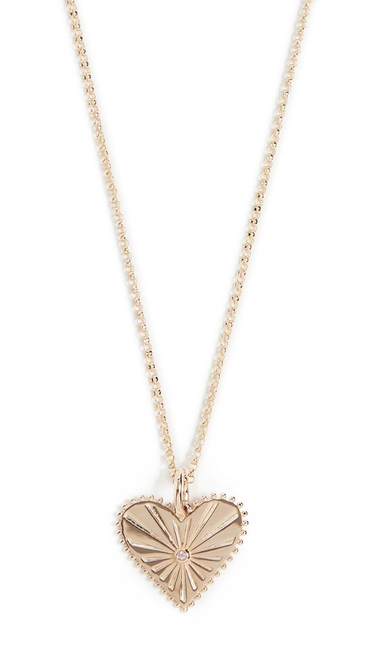 Marlo Laz 14k Mini Pour Toujours Heart Coin Necklace