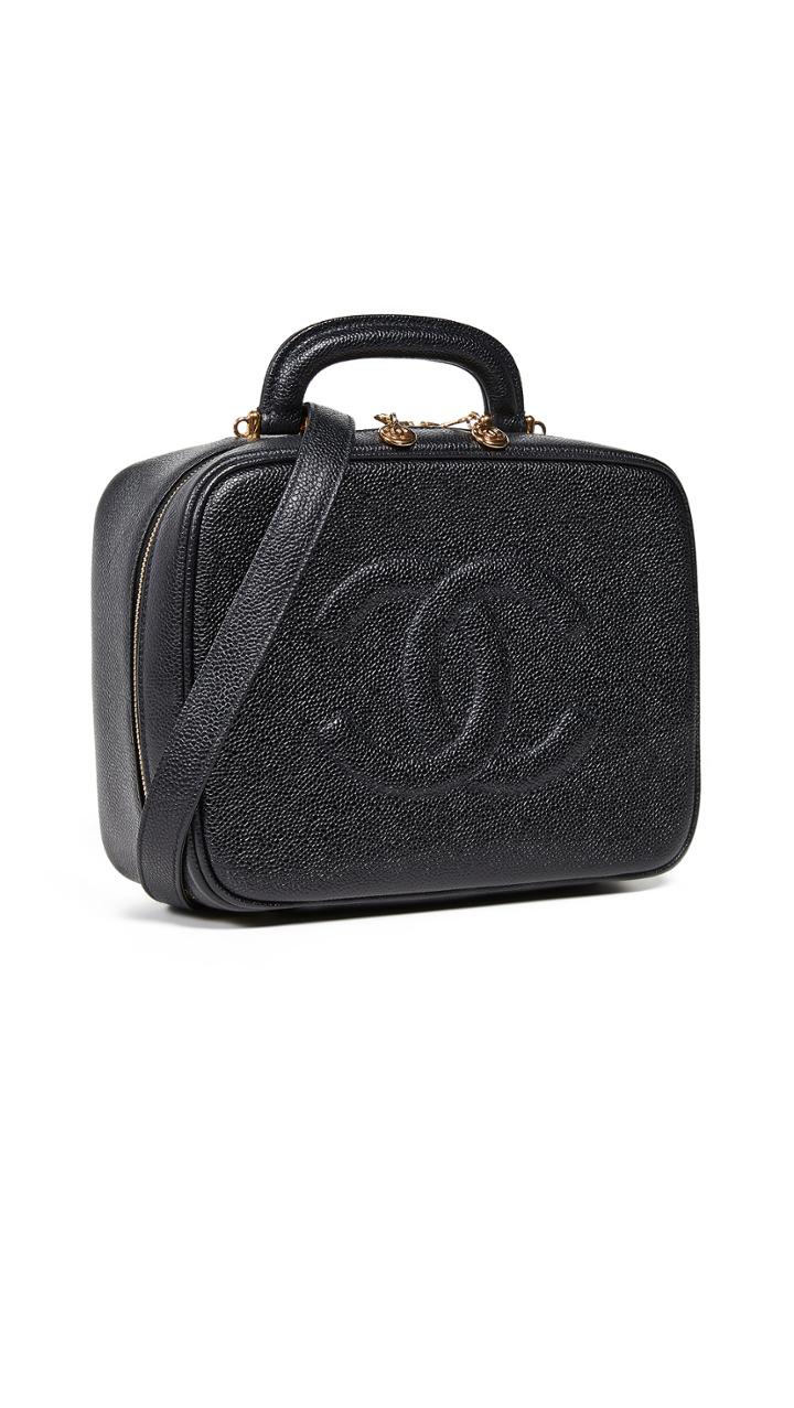 What Goes Around Comes Around Chanel Black Caviar Lunchbox Vanity