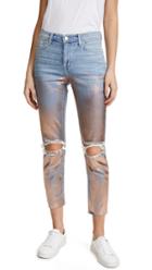 L Agence Marcelle Slim High Rise Foil Jeans