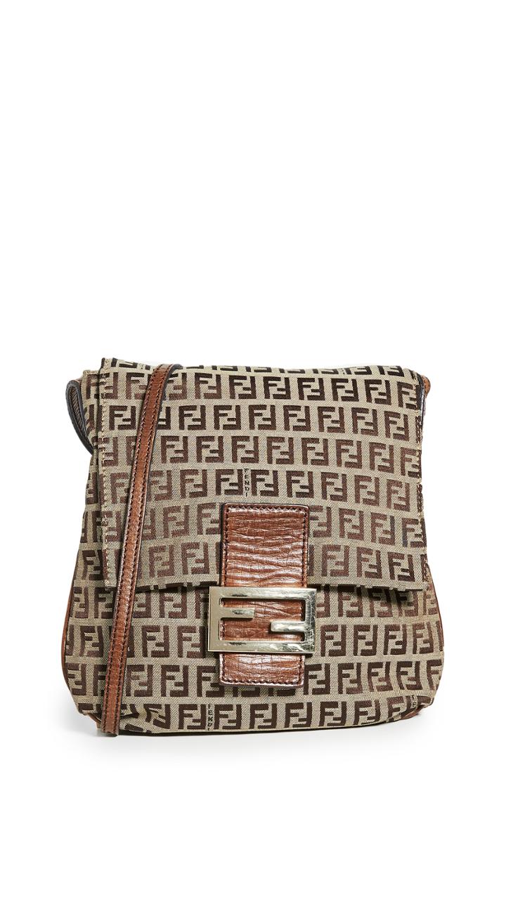 What Goes Around Comes Around Fendi Brown Zucchino Messenger Bag
