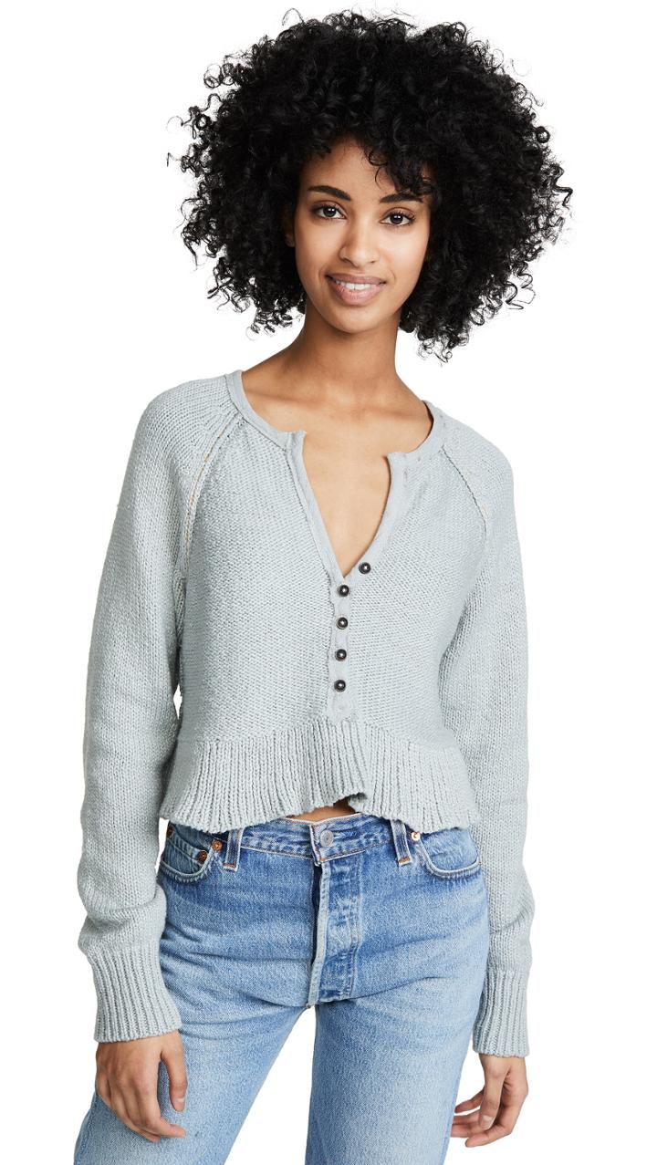 Free People Sweetheart Sweater Henley
