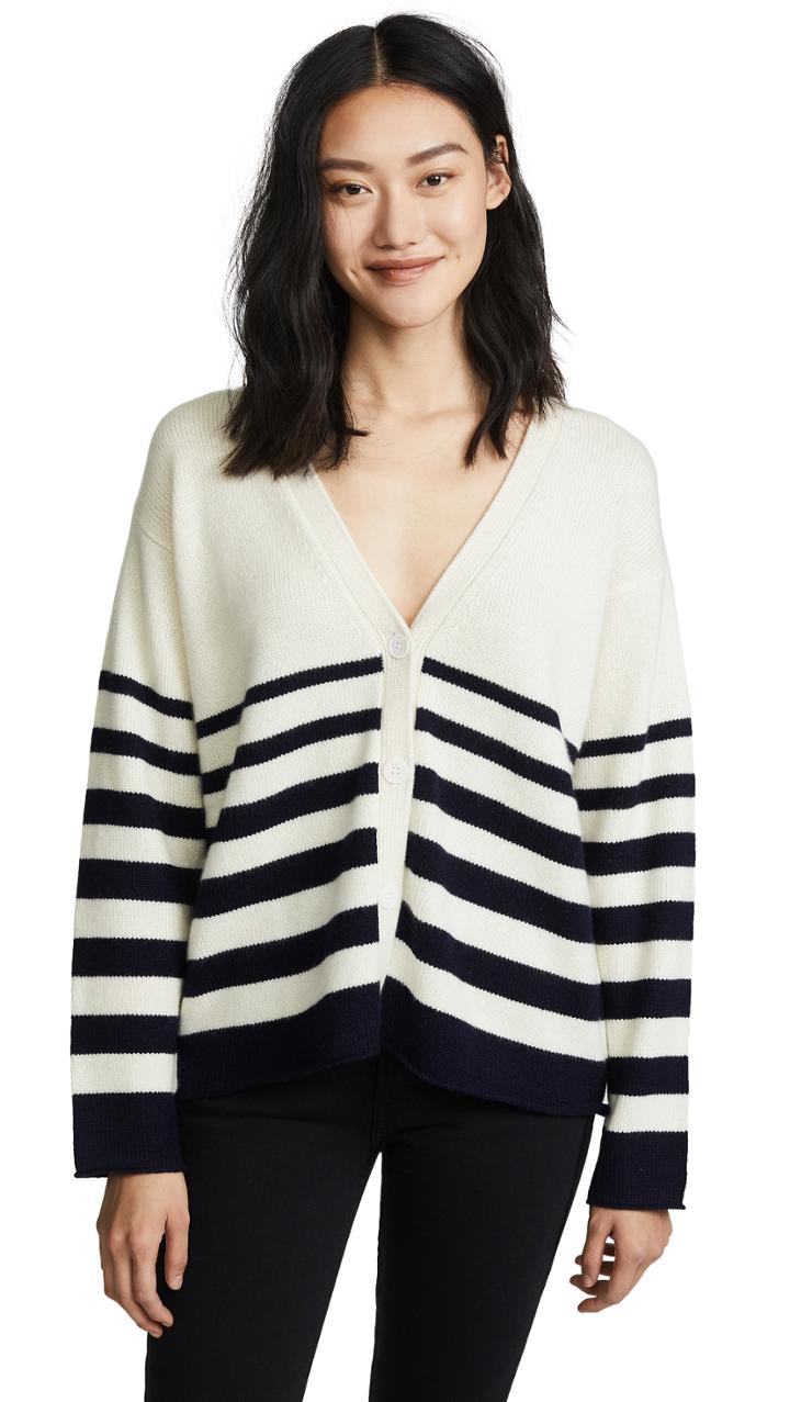 Chinti And Parker Graduated Stripe Cashmere Cardigan
