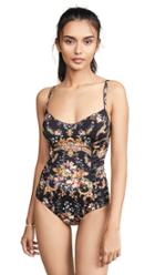 Camilla Lace Trim Panelled One Piece
