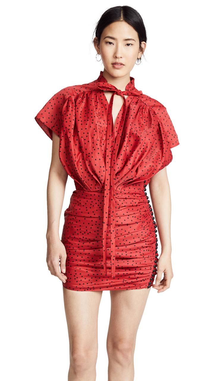 Magda Butrym Reno Tie Neck Mini Dress