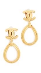What Goes Around Comes Around Chanel Tear Drop Cc Earrings Previously Owned 