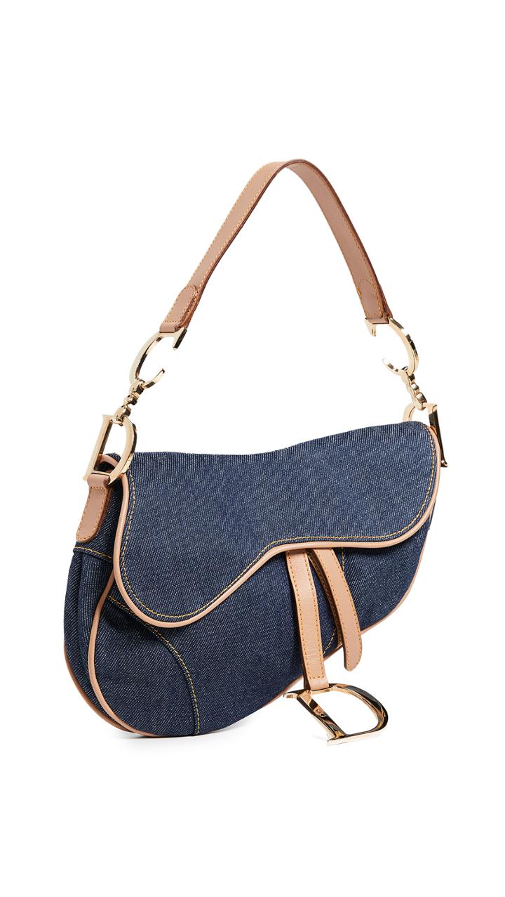 What Goes Around Comes Around Dior Blue Denim Saddle Bag
