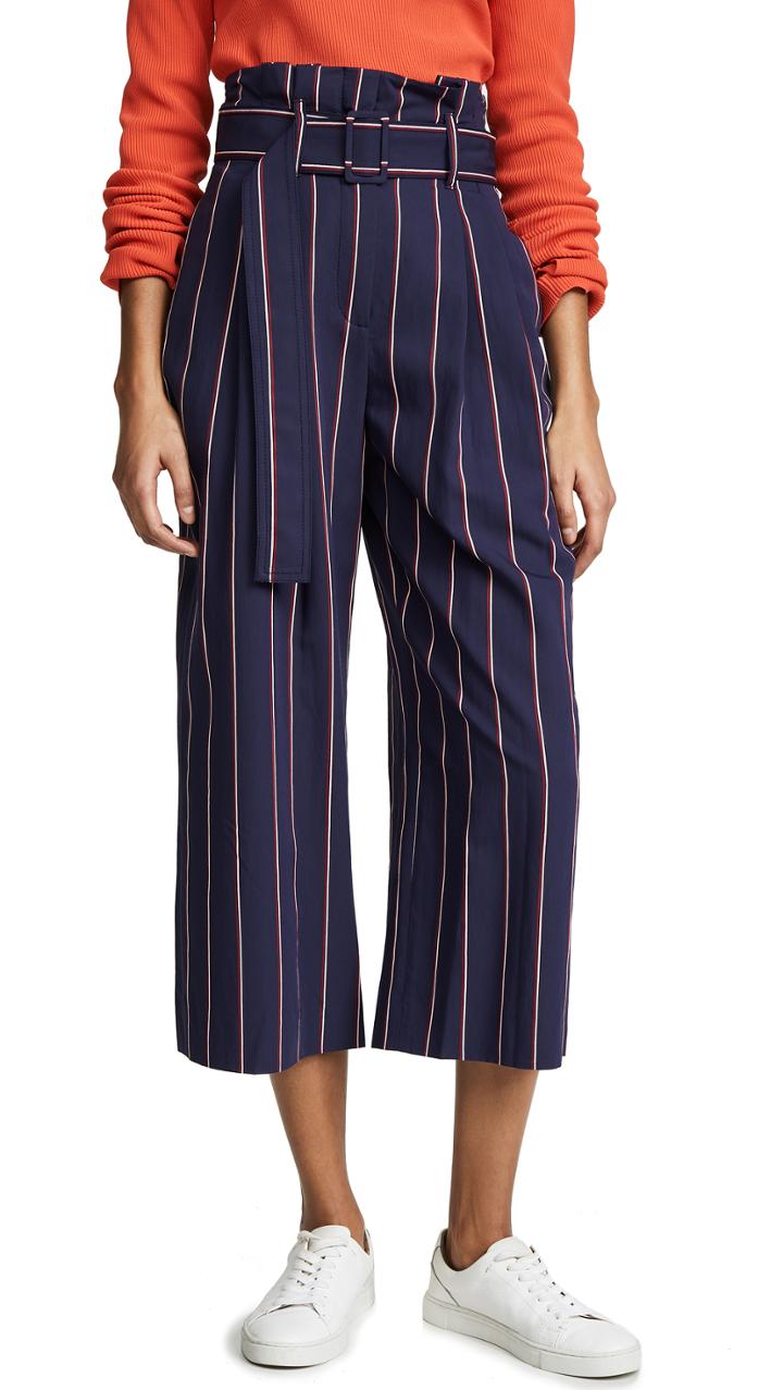 Derek Lam 10 Crosby Belted Wide Leg Culottes