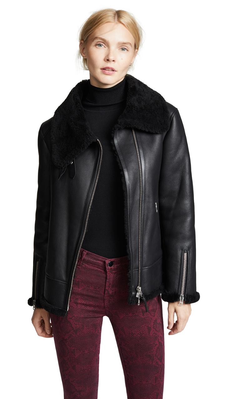 Mackage Minna Sheepskin Moto Jacket
