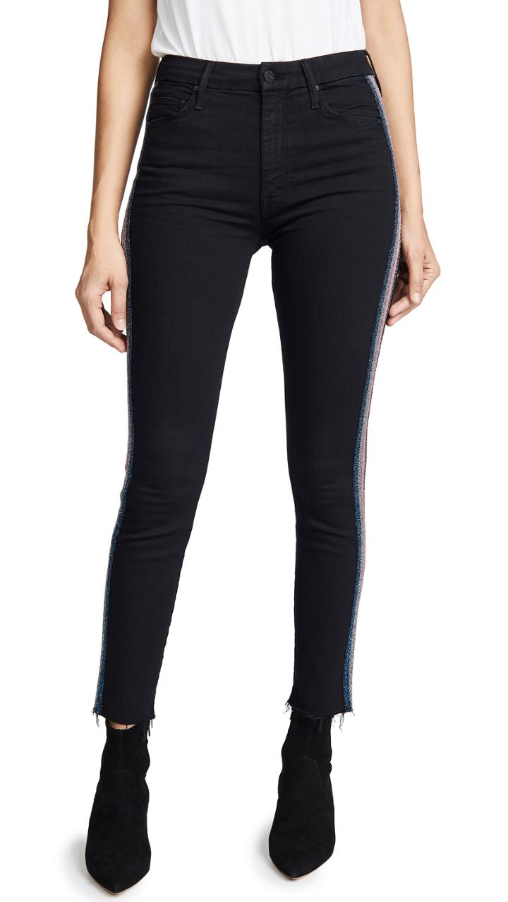 Mother High Waisted Looker Ankle Jeans With Fraying