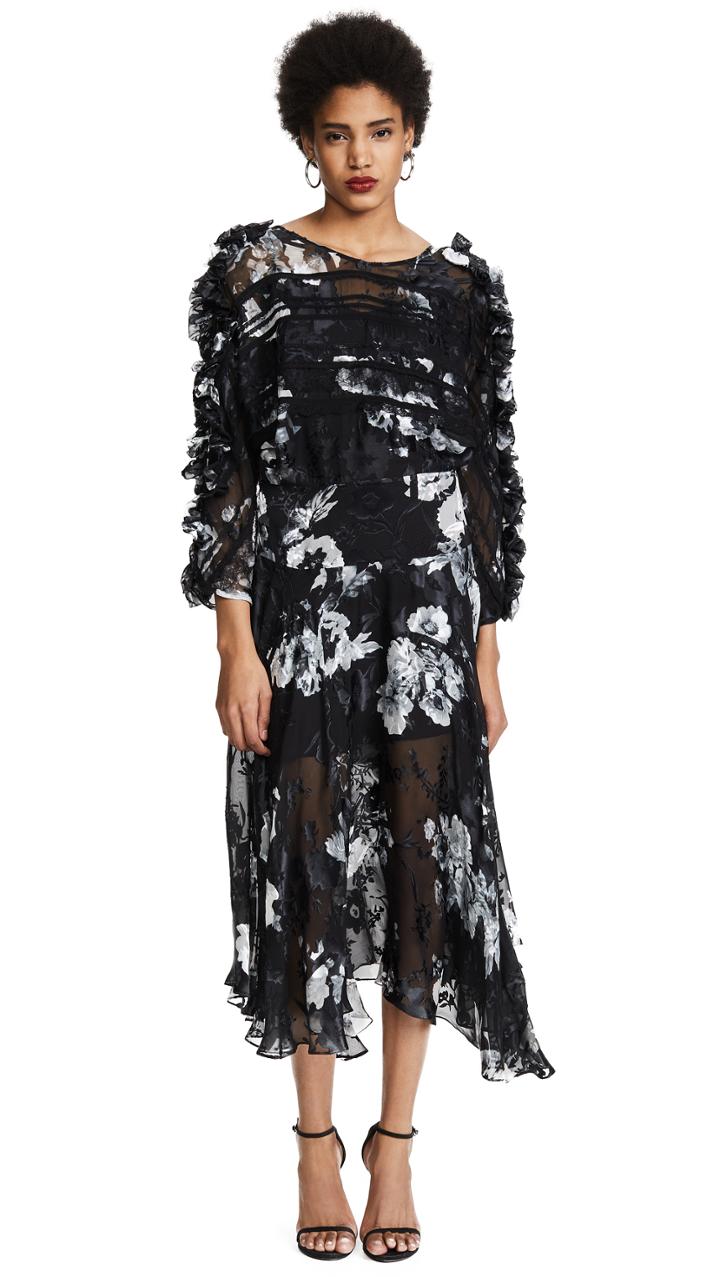 Preen By Thornton Bregazzi Ermin Dress With Black Silk Slip