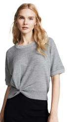 T By Alexander Wang Double Layered Short Sleeve Pullover With Twist Detail