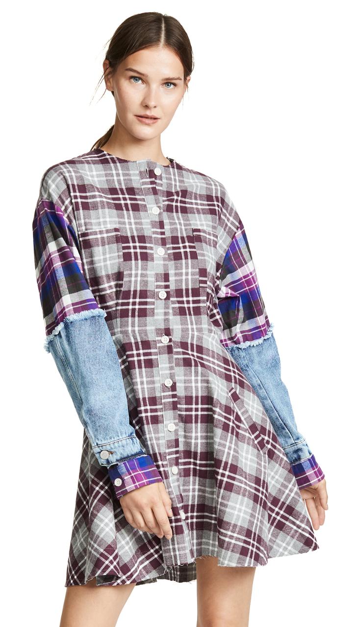 Natasha Zinko Plaid Mini Shirtdress
