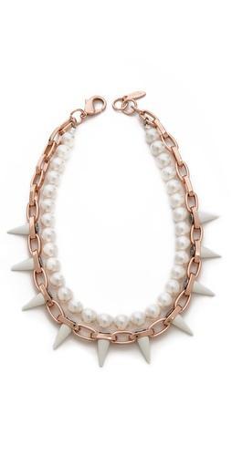 Joomi Lim White Out Chain & Spikes Necklace