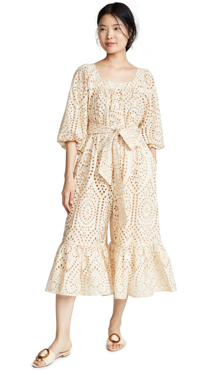Lisa Marie Fernandez Laure Eyelet Jumpsuit