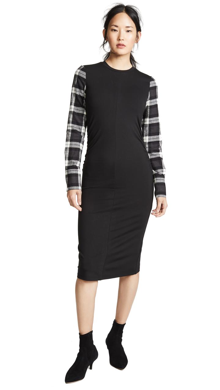 Robert Rodriguez Jersey Plaid Dress