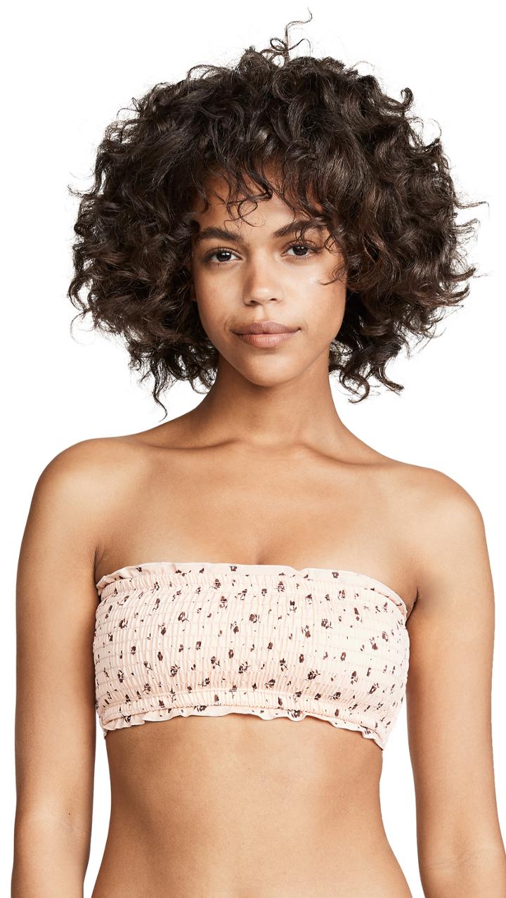 Peony Swimwear Smocked Bandeau Bikini Top