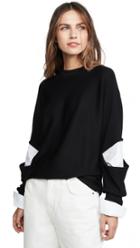 Tibi Double Layered Slit Sleeve Pullover