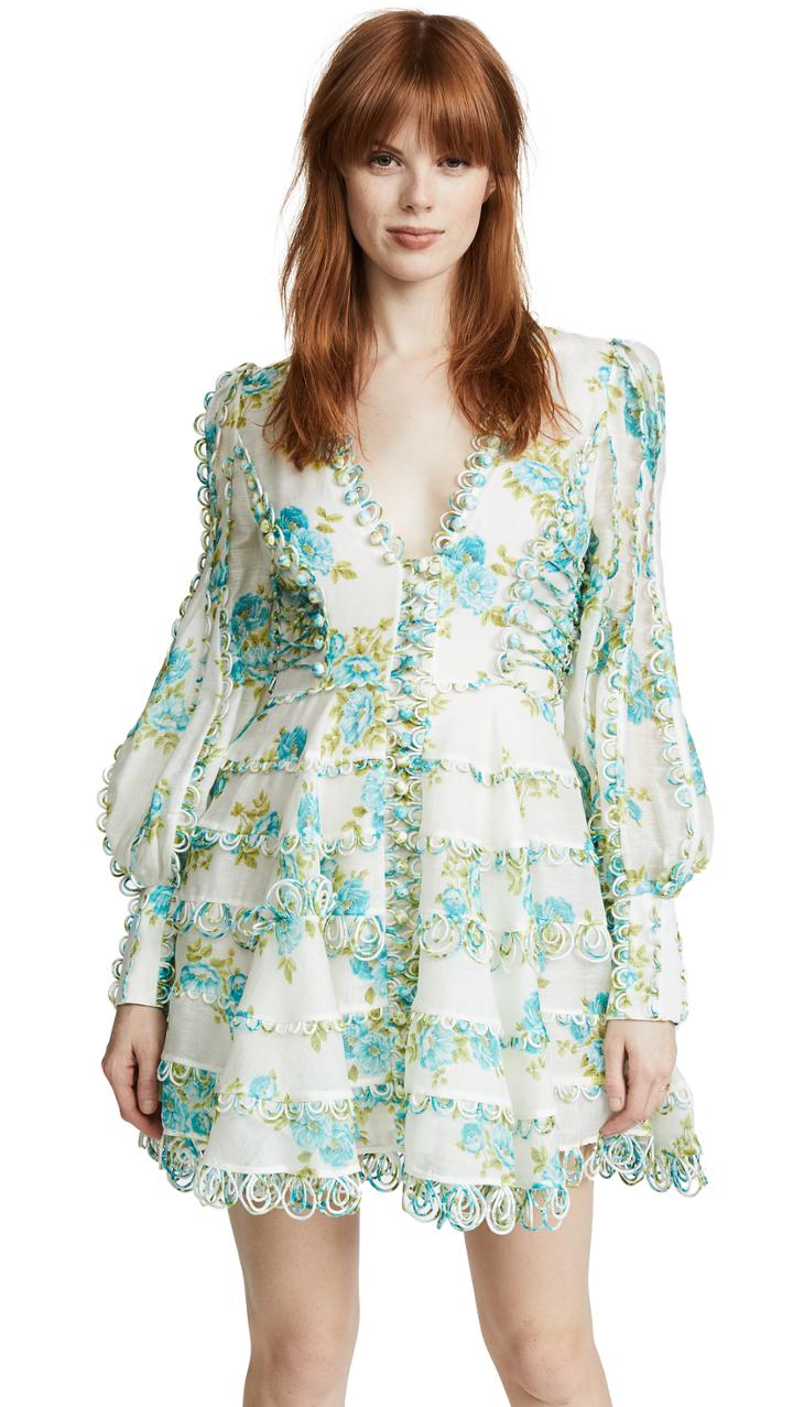 Zimmermann White Wave Honeymooners Mini Dress