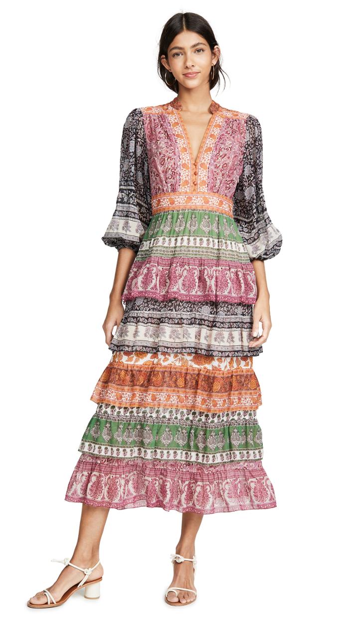 Zimmermann Amari Tiered Midi Dress