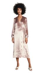 Michelle Mason Long Sleeve Wrap Velvet Dress