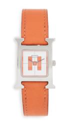 What Goes Around Comes Around Hermes 21mm Orange Silver Watch