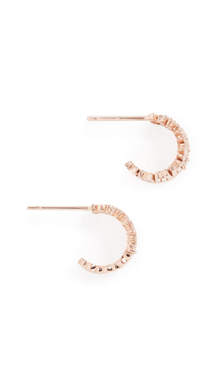 Suzanne Kalan 18k Rose Gold Fireworks Small Half Bliss Hoop