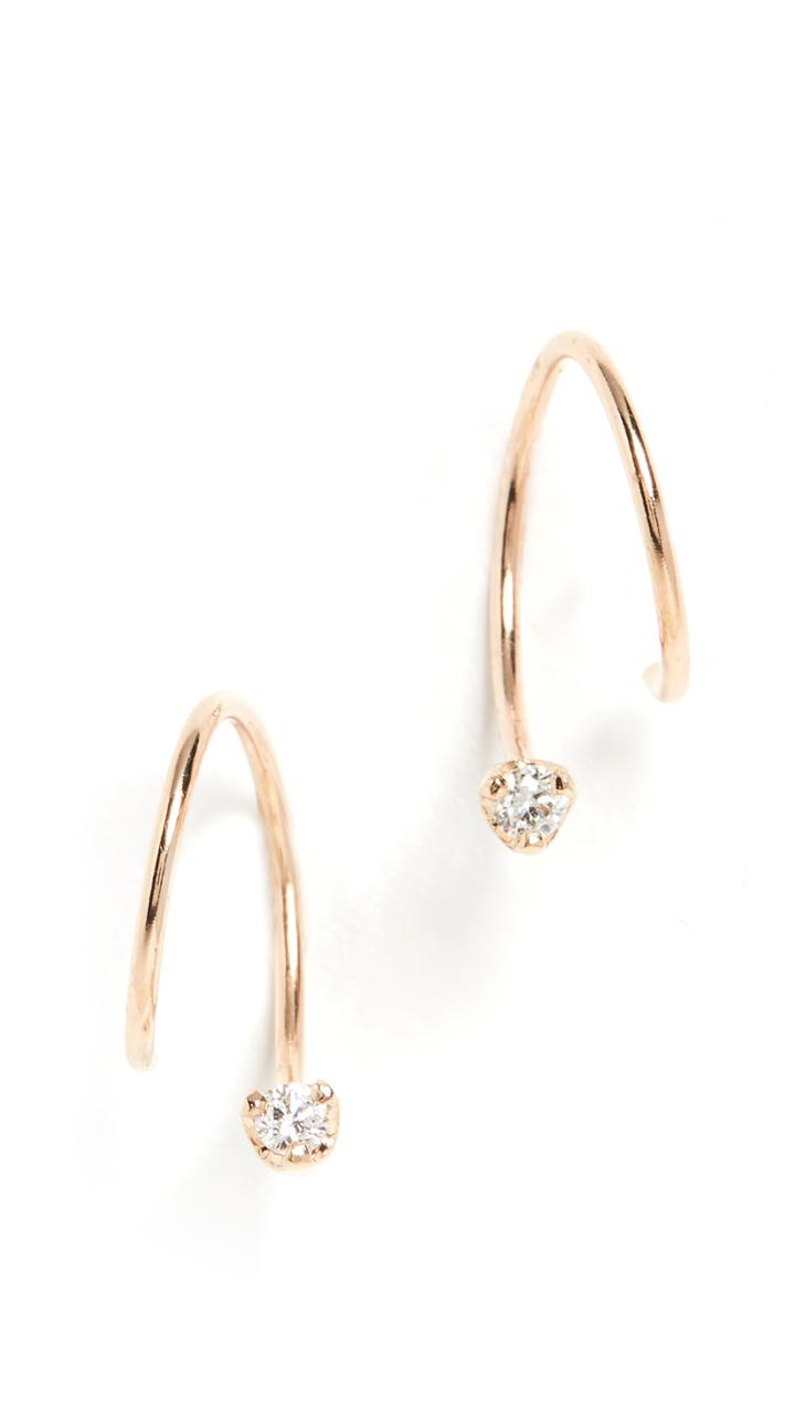 Zoe Chicco 14k Gold Longer Swirl Huggie Earrings
