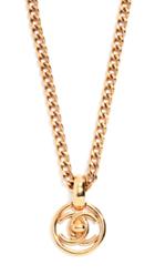 What Goes Around Comes Around Chanel Gold Turnlock Circle Necklace