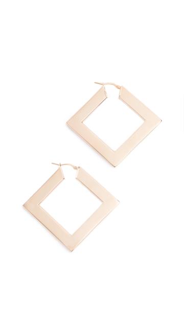 Bronzallure Flat Square Hoops