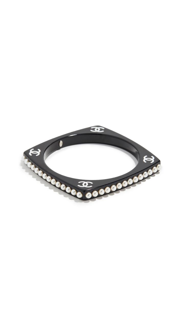 What Goes Around Comes Around Chanel Black Imitation Pearl Bangle