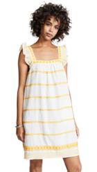 Tory Burch Embroidered Ruffle Sleeveless Dress