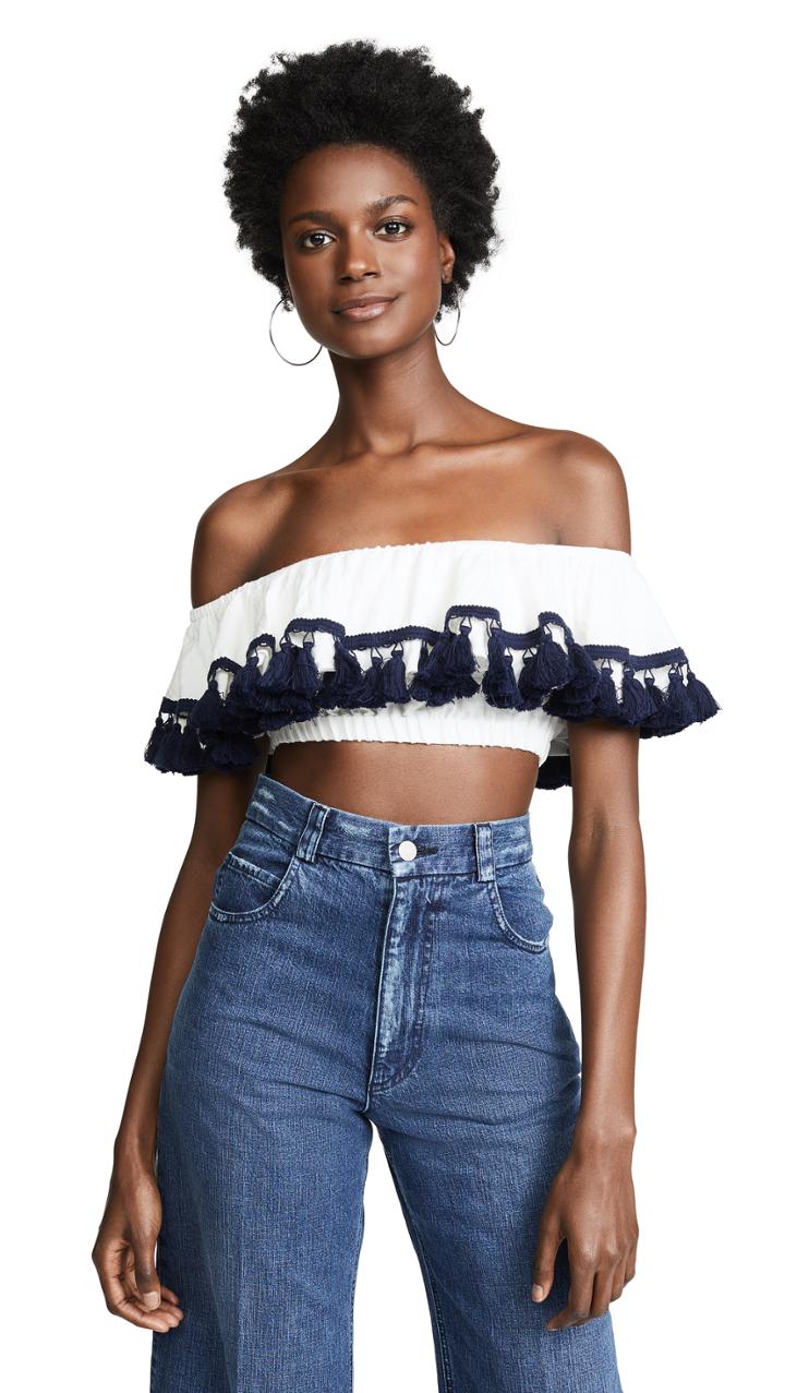 Suboo Playa Off Shoulder Frill Crop Top
